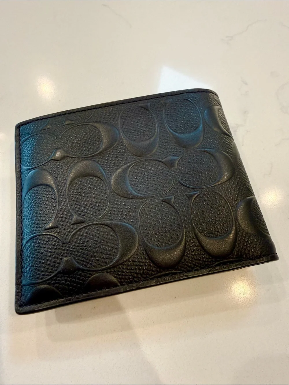 Coach Men's Black 3-in-1 Embossed Signature Leather Wallet  Original price $225